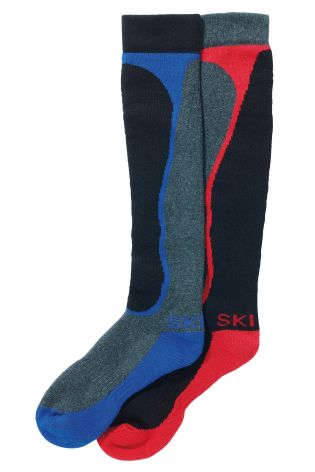 Blue/Red Ski Socks Two Pack